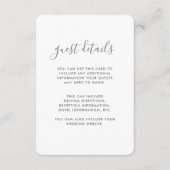 Script moderne Mariage Détails de la carte en bleu (Devant)