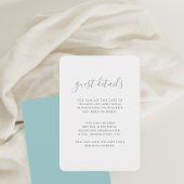 Script moderne Mariage Détails de la carte en bleu