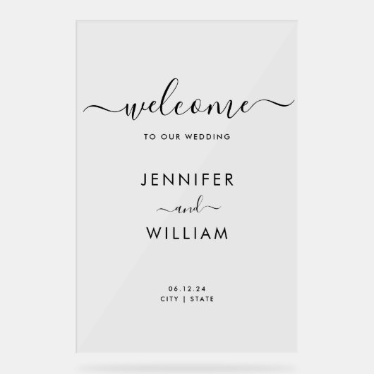 Script moderne Mariage Party Welcome Noir (Recto)