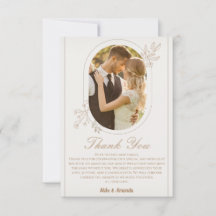 Script moderne Mariage photo Merci Cartes