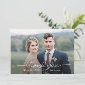 Script moderne Mariage photo simple Carte de remer (Debout devant)