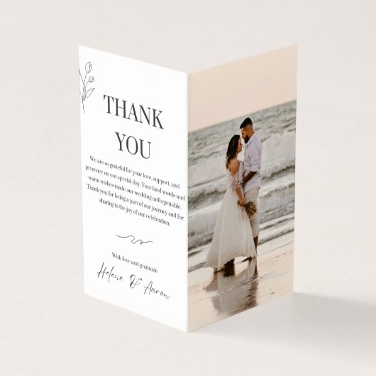 Script moderne Mariage photo simple Carte de remer (Outside)
