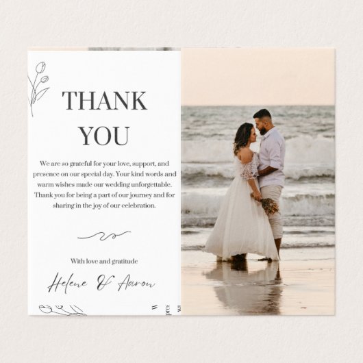 Script moderne Mariage photo simple Carte de remer (Outside Unfolded)