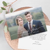 Script moderne Mariage photo simple Carte de remer