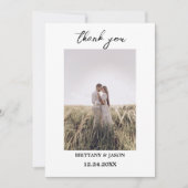 Script moderne Mariage photo simple Carte de remer (Devant)