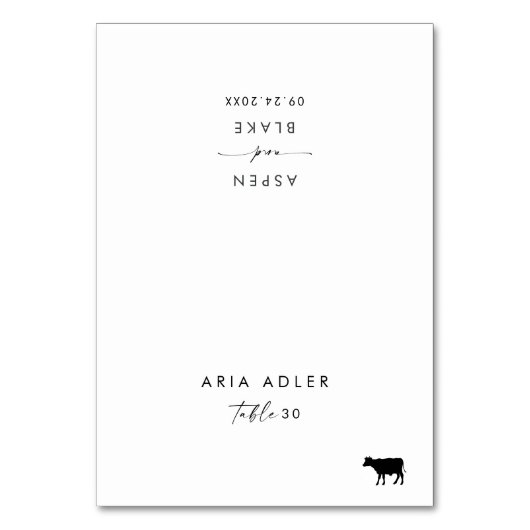 Script moderne Menu Boeuf Option Mariage Cartes de (Par défaut)