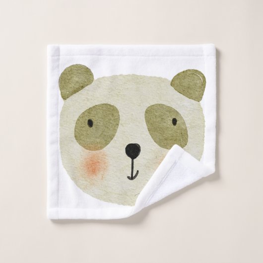 Script moderne monogrammed animaux safari blanc (Gant de toilette)