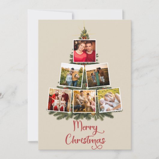 Script moderne Noël Famille Photos Carte de vacanc (Devant)