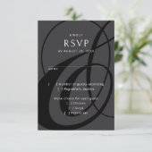 Script moderne Noir Blanc Ampersand Mariage RSVP (Debout devant)