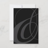 Script moderne Noir Blanc Ampersand Mariage RSVP (Dos)