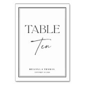 Script moderne noir & blanc Numéro de table 10 (Par défaut)