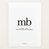 Script moderne noir blanc tendance Monogramme init (Devant)