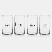 Script moderne noir blanc tendance Monogramme init (Dos)