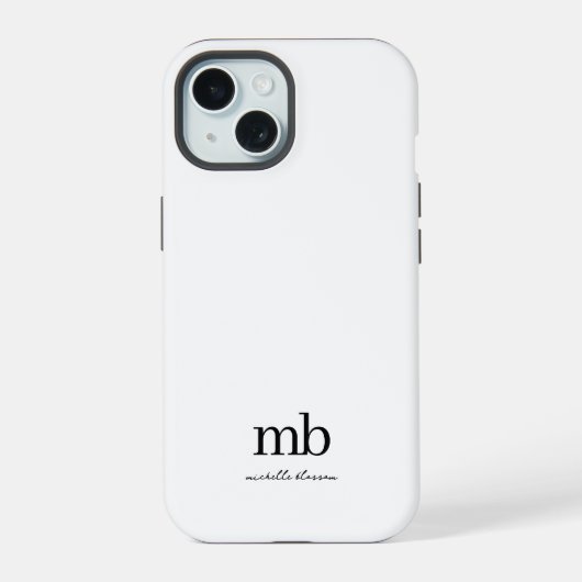 Script moderne noir blanc tendance Monogramme init (Verso)