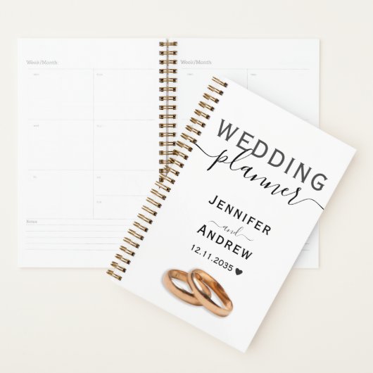 Script moderne noir et blanc avec Mariage de cercl (Devant avec enveloppe)