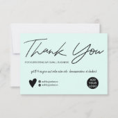 Script moderne noir et turquoise ordre merci (Devant)