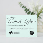 Script moderne noir et turquoise ordre merci (Debout devant)