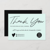 Script moderne noir et turquoise ordre merci (Devant / Derrière)