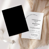 Script moderne noir, faire-part de mariage minimal
