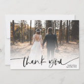 Script moderne noir merci 2 photos mariage (Devant)