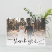 Script moderne noir merci 2 photos mariage (Debout devant)