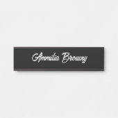 Script moderne noir | Plaque de configuration pers (Devant)