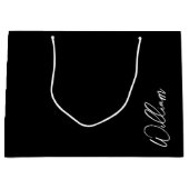 Script moderne Nom personnalisé Grand sac cadeau (Devant)