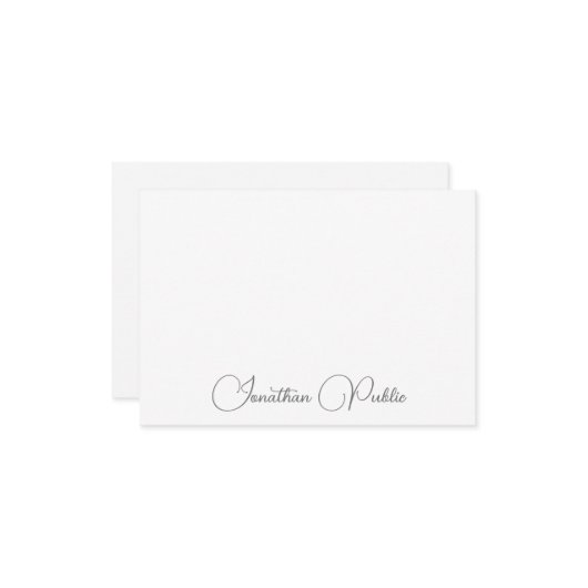 Script Moderne Noms simples Typographie Modèle (Devant/Arrière en situation)