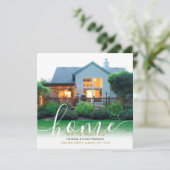 Script moderne Nouveau Home Photo Faire-part (Debout devant)