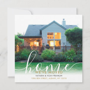 Script moderne Nouveau Home Photo Faire-part