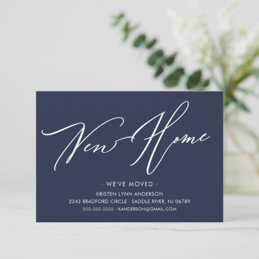 Script moderne Nouvelle maison Faire-part mobile (Debout devant)