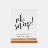 Script moderne Oh Snap Mariage Sign (Recto)