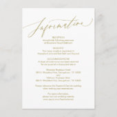 Script moderne, Or, Carte d'information Mariage (Devant)