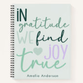 Script moderne Pastel Girly Gratitude Carnet (Devant)