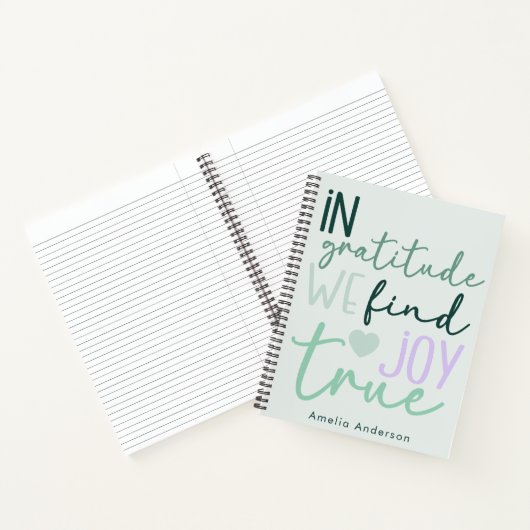 Script moderne Pastel Girly Gratitude Carnet (Intérieur)