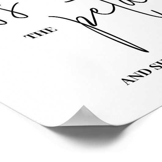 Script moderne Pétales affiche mariage (Coin)