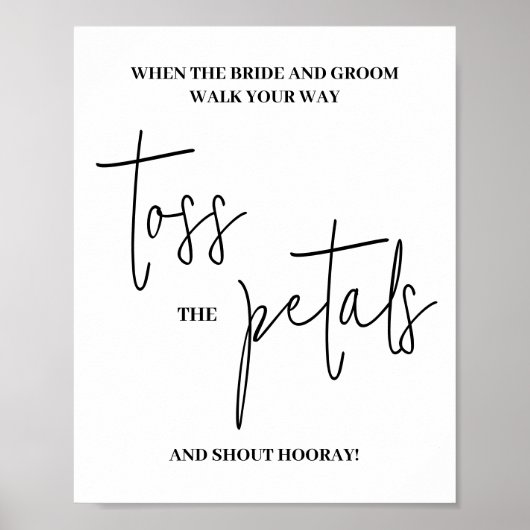 Script moderne Pétales affiche mariage (Devant)