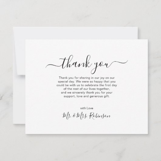Script moderne Photo Collage Mariage Merci (Dos)