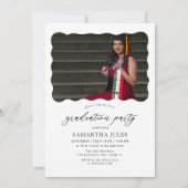 Script moderne Photo Graduation Party Invitation (Dos)