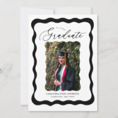 Script moderne Photo Graduation Party Invitation (Devant)