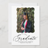 Script moderne Photo Graduation Party Invitation (Devant)