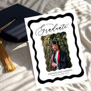 Script moderne Photo Graduation Party Invitation