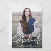 Script moderne Photo Graduation Party Invitation (Devant)