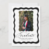 Script moderne Photo Graduation Party Invitation (Devant)