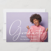 Script moderne Photo Graduation Party Invitations (Devant)