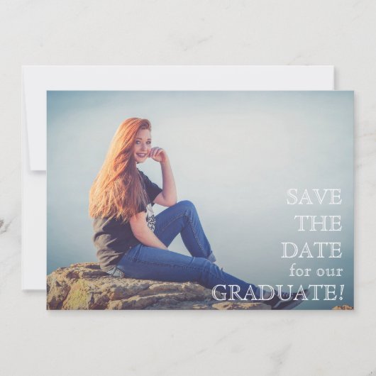 Script moderne Photo Graduation Party Invitations (Devant)