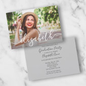Script moderne Photo Graduation Party Invitations
