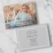 Script moderne Photo Graduation Party Invitations