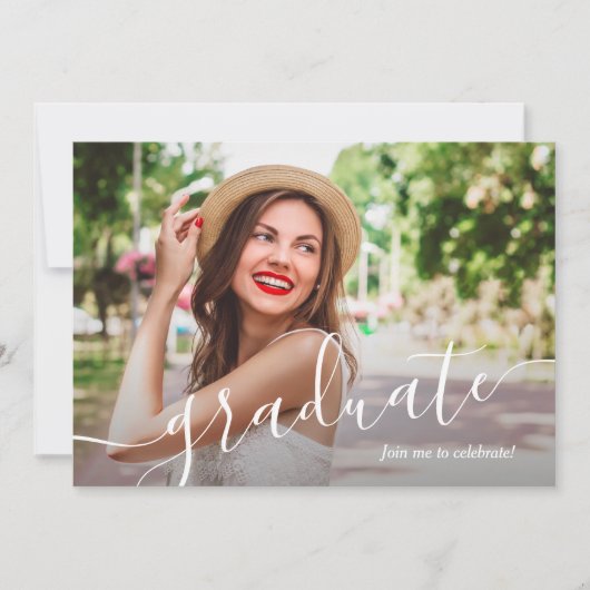 Script moderne Photo Graduation Party Invitations (Devant)