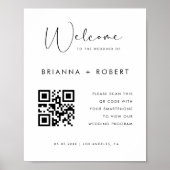 Script moderne QR Code Mariage Programme Affiche d (Devant)